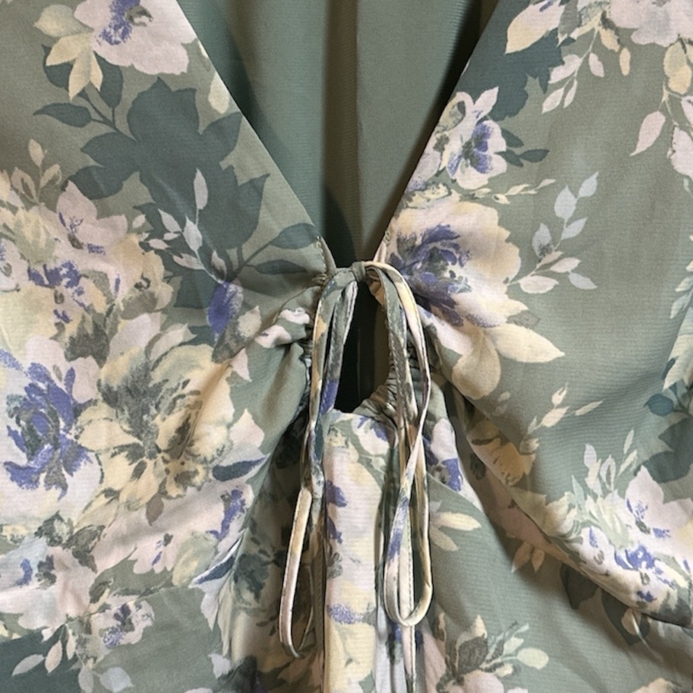 Abercrombie & Fitch Floral Green Blouse - Picture 6 of 7